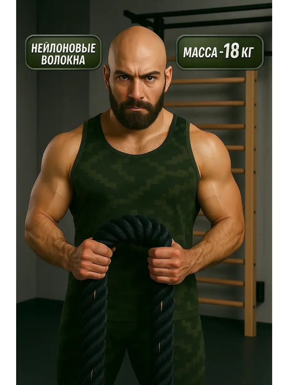 Канат спортивный тренировочный для кроссфита 15 метров