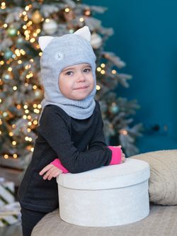 Шлем зимний вязаный (Жемчужно-серый) КИС