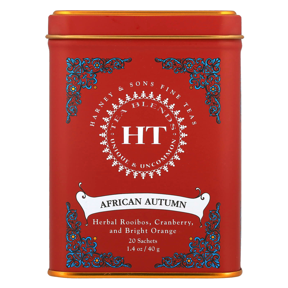 Harney & Sons, Африканская осень, 20 чайных пакетиков, 1.4 унции (40 г)
