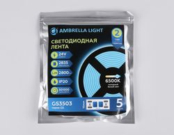 Ambrella Светодиодная лента Ambrella Light GS3503 2835 240Led /22W m/ 24V IP20 6500K 5m LED Strip 24V GS3503