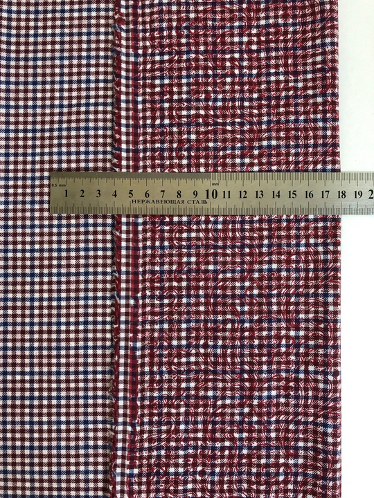 Коттон фланель сорочка принт клетка/огурцы, бордо/белый/синий NBD140