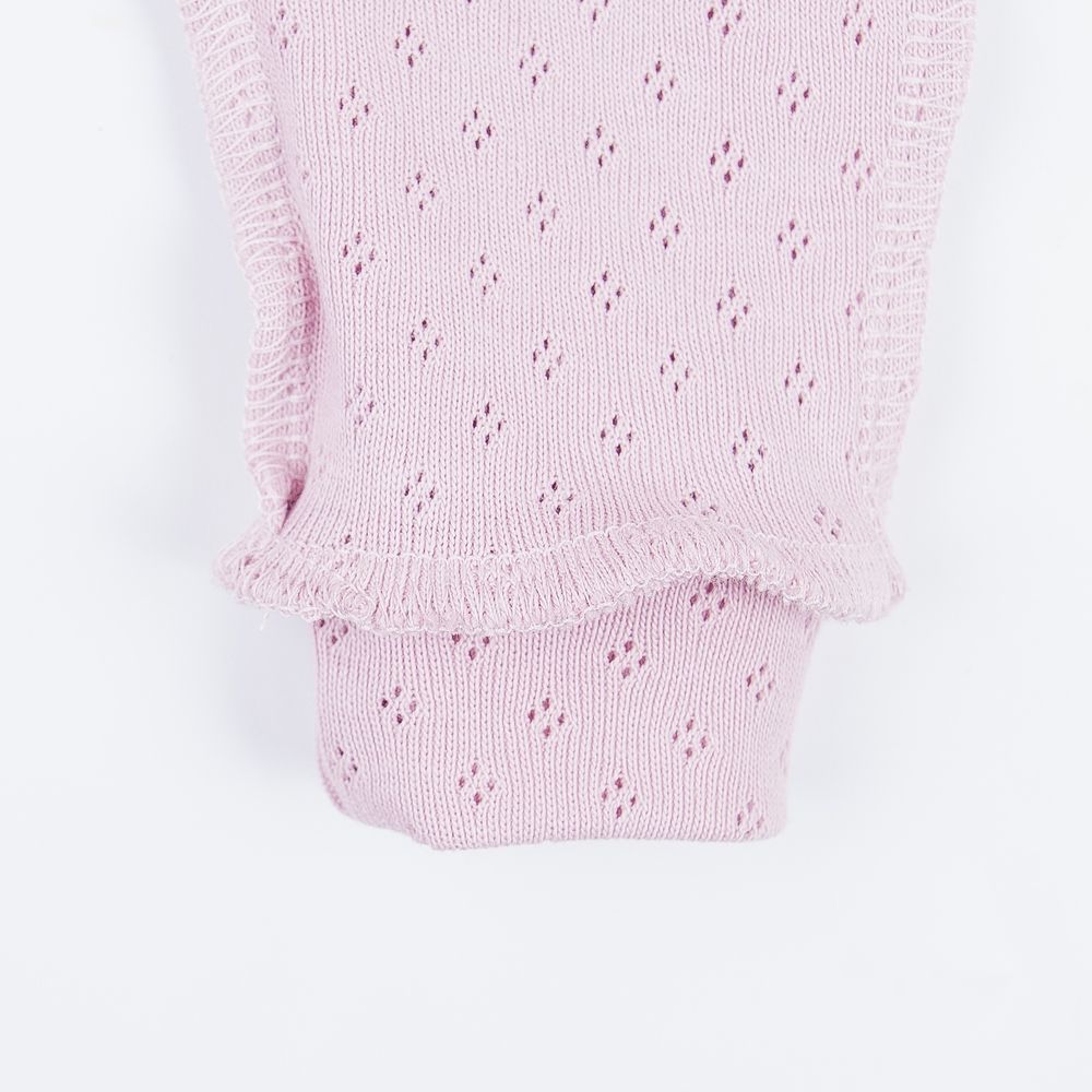 Ползунки с открытой ножкой "Кварц" из ажурного хлопка 0+