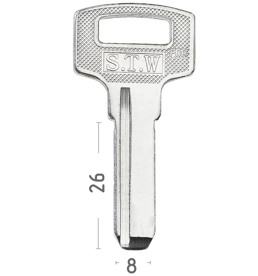 Заготовка вертикального ключа 14154 1ПАЗ 8*26 ВЕРТ (лев) КНР ///