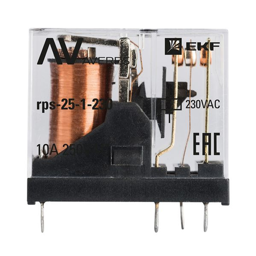 Реле промежуточное РП slim 25/1 10A 230В AC EKF AVERES (10.00 шт.)