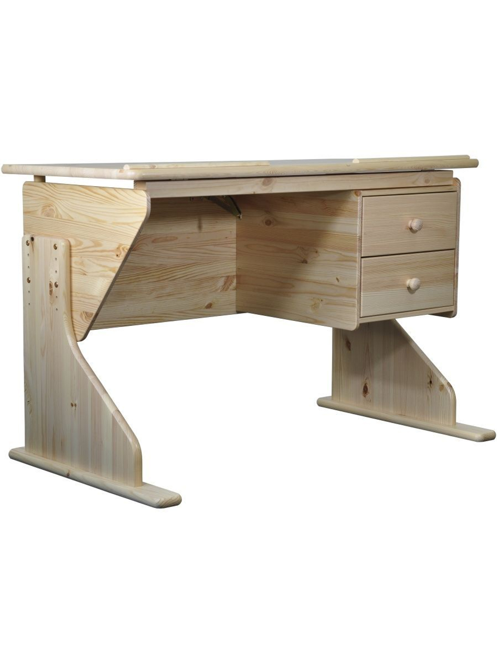 Стол письменный 120х60х62, Рио, растущая парта трансформер для школьника, компьютерный, деревянный с наклонной столешницей, массив сосны, Dipriz