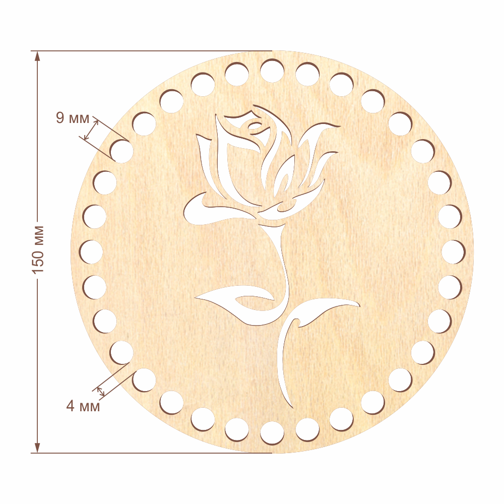 Резное донышко для корзины D=15 см, №02
