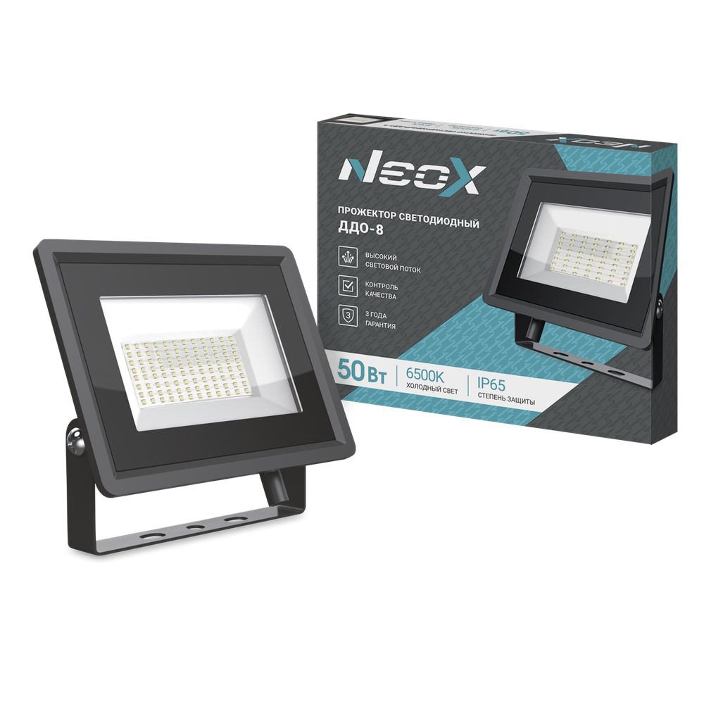 Прожектор светодиодный ДДО-8 50Вт 6500К 5000Лм 100лм/Вт IP65 NEOX