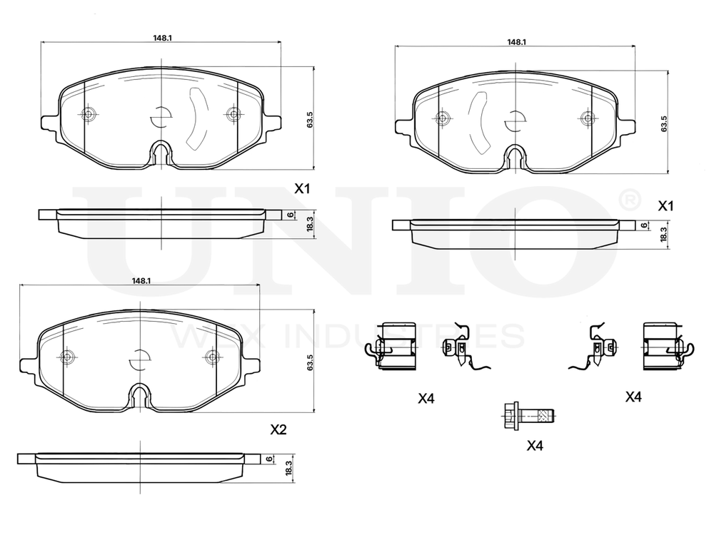 Колодки тормозные диск. передние UNIO BRP-20049
