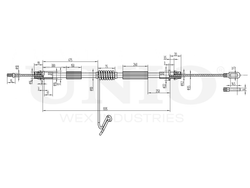 Трос стояночного тормоза задний левый UNIO CAB-60030