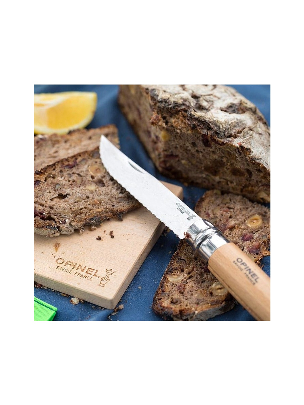 Нож Opinel №12, нержавеющая сталь, рукоять из бука, серрейторная заточка, 002441