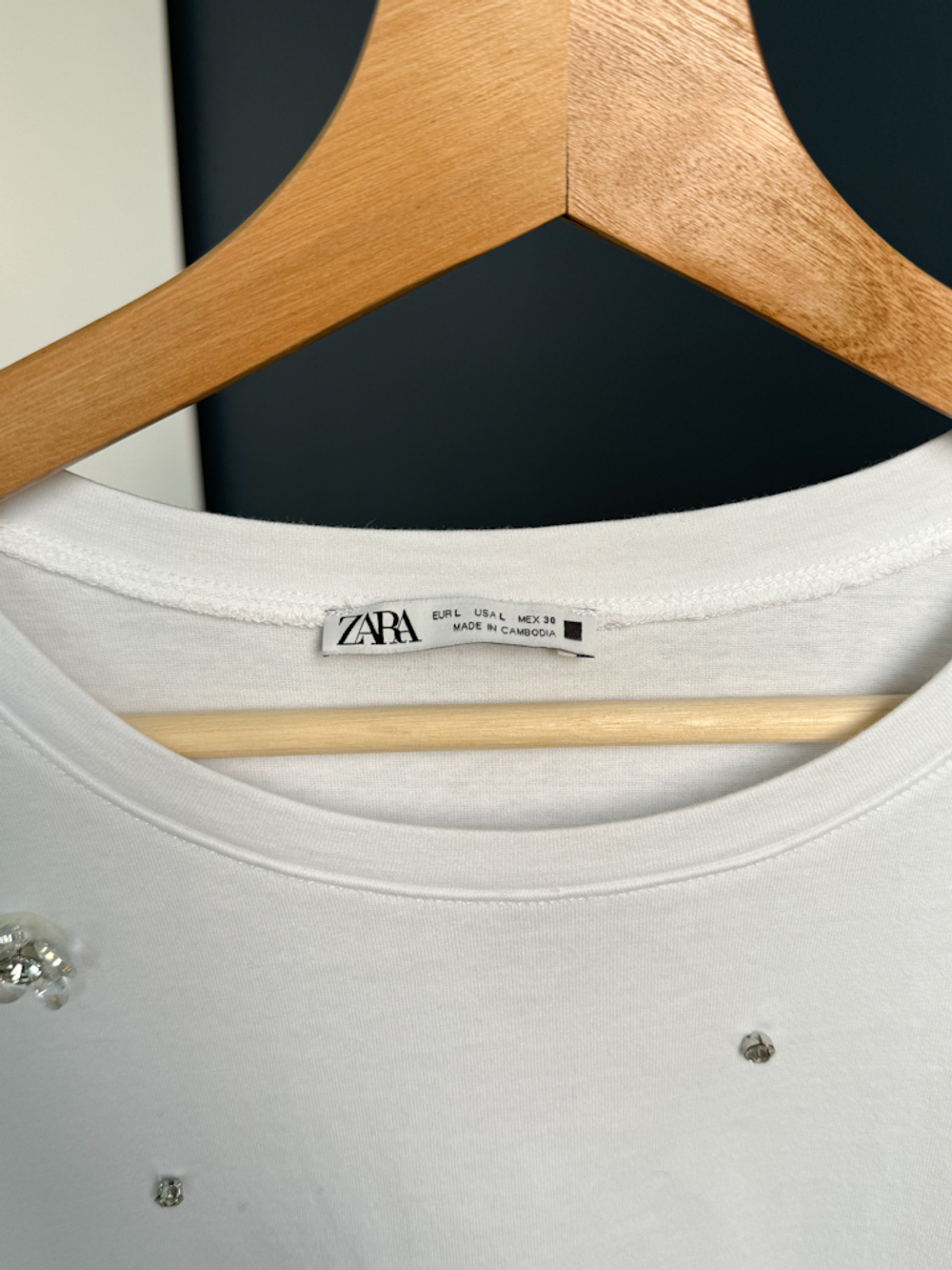 Хлопковая футболка Zara, L