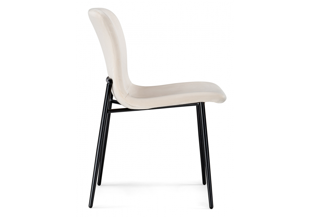 Стул на металлокаркасе Woodville Игон бежевый, черный муар, ножки черные