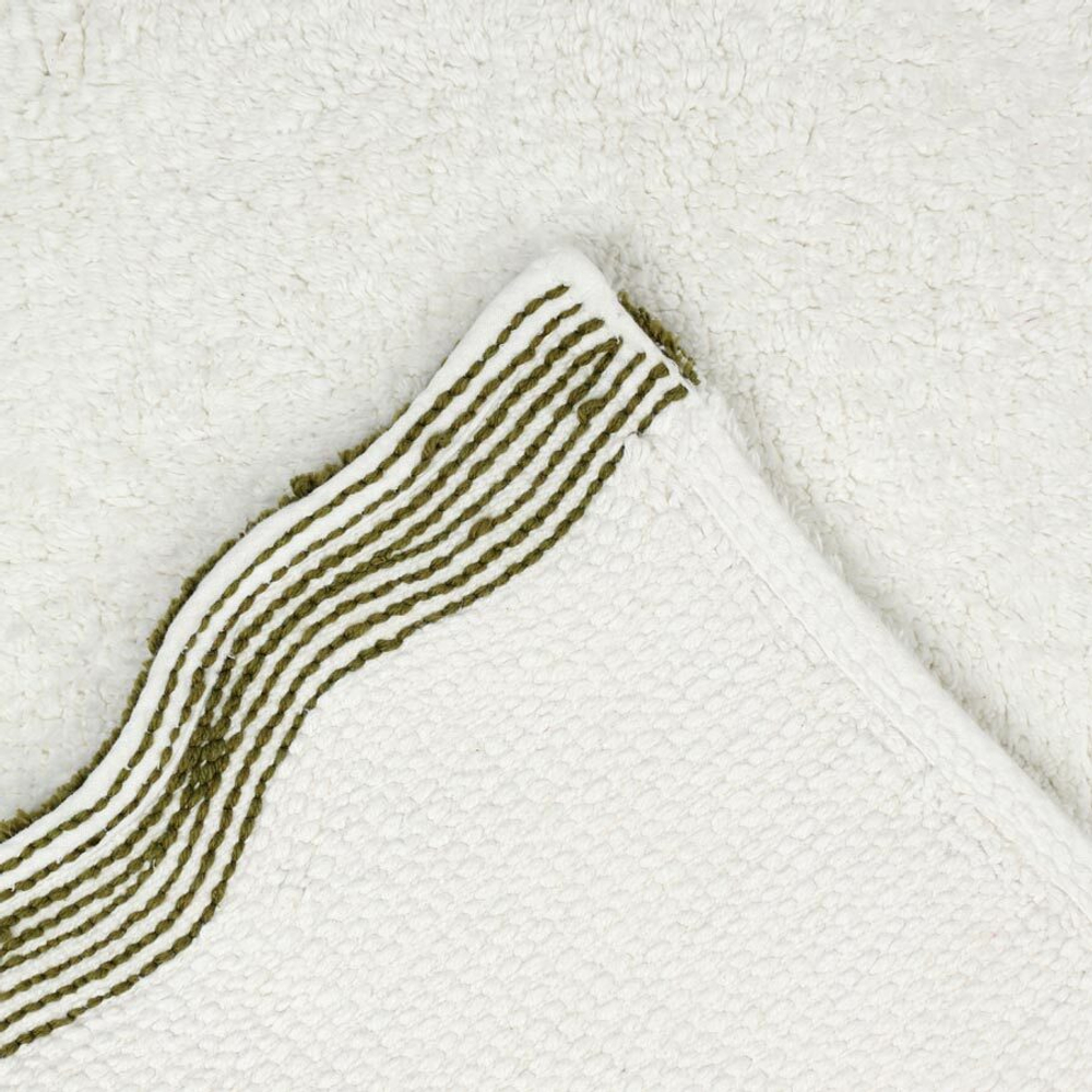 Коврик для ванной с кантом оливкового цвета из коллекции trendy ruffles, 50x80 см