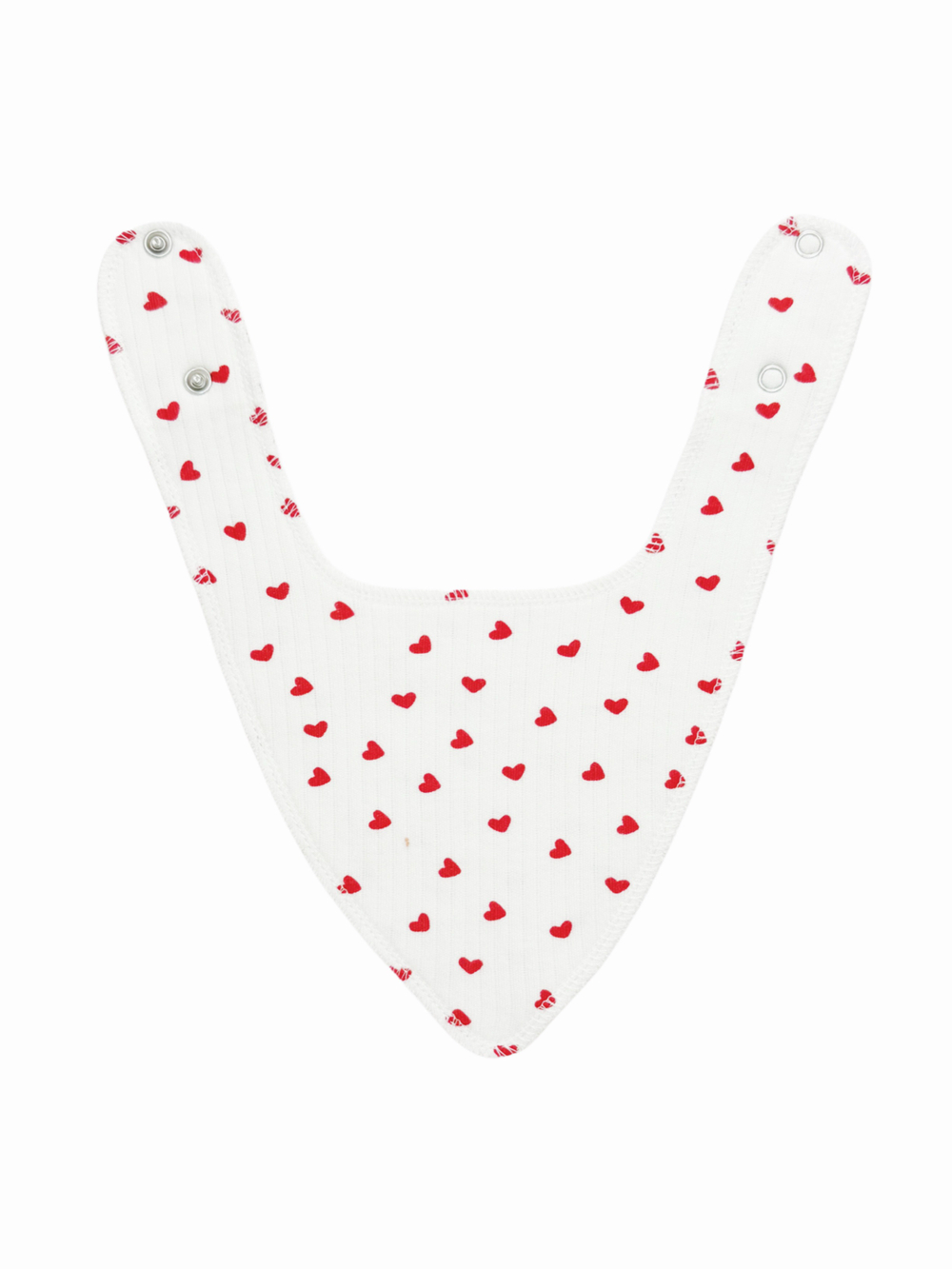 Двусторонний нагрудник (лапша) Сердечки (0-12 мес)