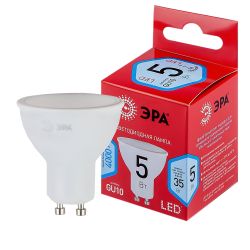 Лампа светодиодная ЭРА RED LINE LED MR16-5W-840-GU10 R 5Вт софит нейтральный белый свет GU10 | Лампы cветодиодные Точечные (Софиты) (MR, PAR)