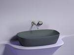 Умывальник чаша накладная овальная (цвет Темный Антрацит Матовый) Element 610x385x140мм
