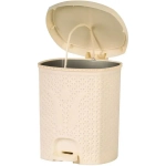 Ведро для мусора с педалью 11л Плетёнка Слоновая кость