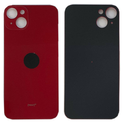 Задняя крышка для Apple iPhone 14 Plus Красный (стекло, широкий вырез под камеру)