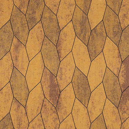 Тротуарная плитка СКОШЕННЫЙ ШЕСТИУГОЛЬНИК - Листопад гладкий Янтарь