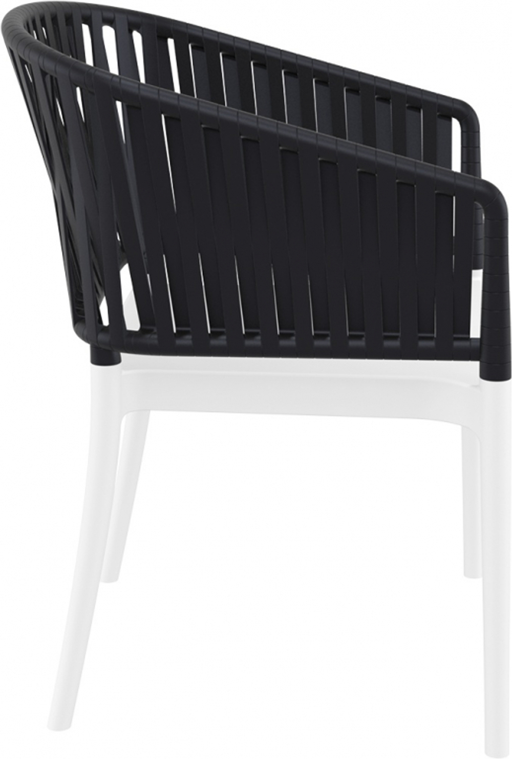 Кресло пластиковое с подушкой Siesta Contract Portofino, белый, черный, светло-коричневый