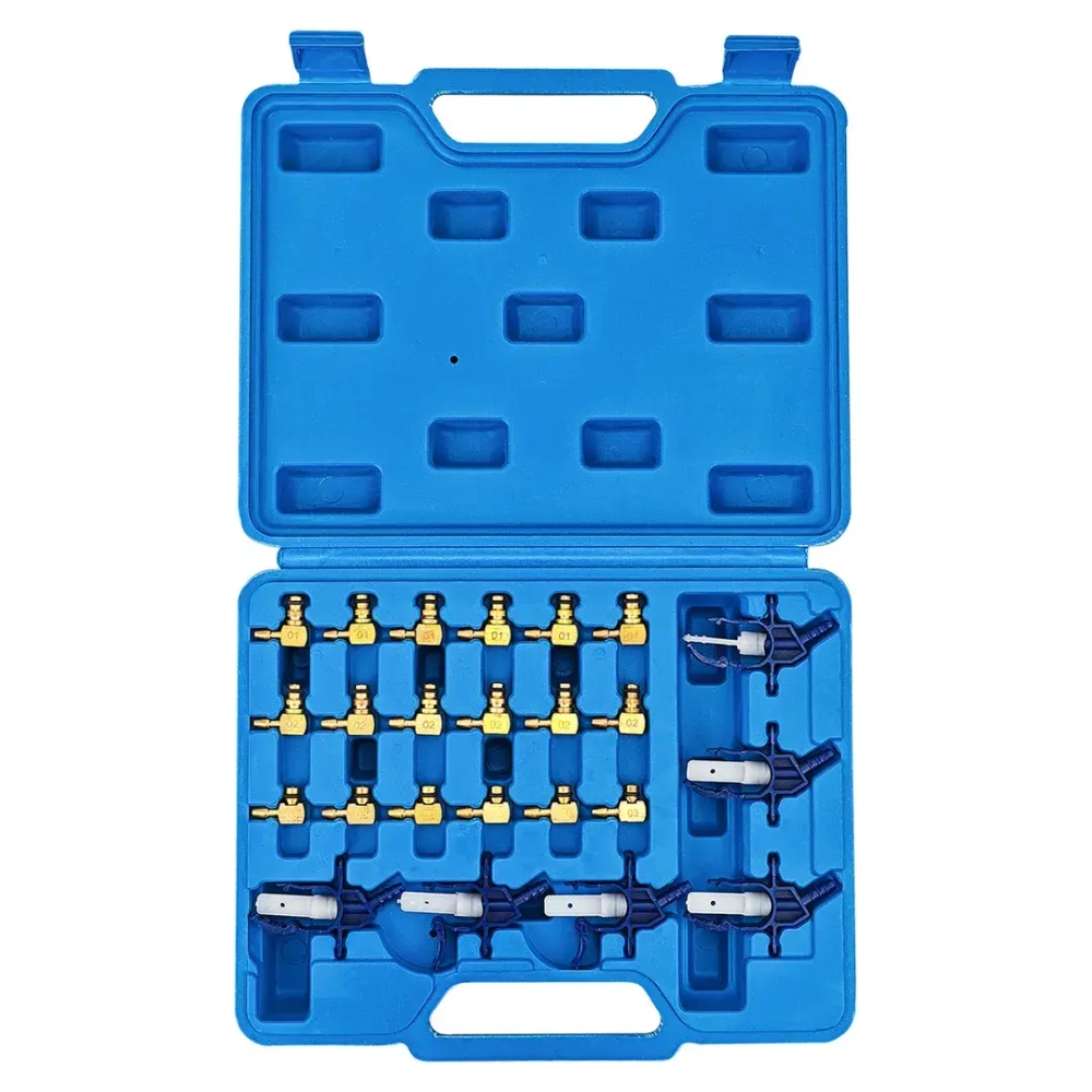 Набор адаптеров для тестера обратки дизельных форсунок системы Common Rail 24пр., в кейсе RockForce##Rock FORCE RF-40110124