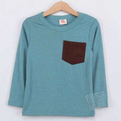 Лонгслив детский с контрастным накладным карманом