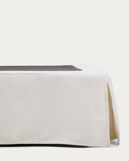 Основание кровати Jaira со съемным чехлом из белого шенилла для матраса 160 х 200 см