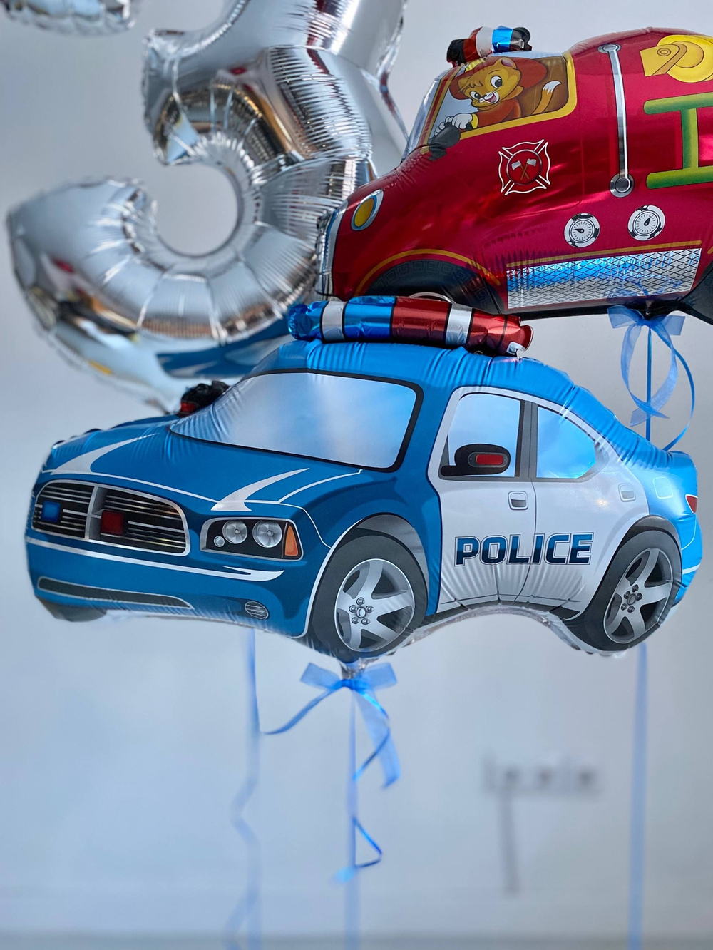 Воздушные гелиевые шарики с доставкой по Хабаровску Полиция/Пожарная машина/Спецтехника№4461