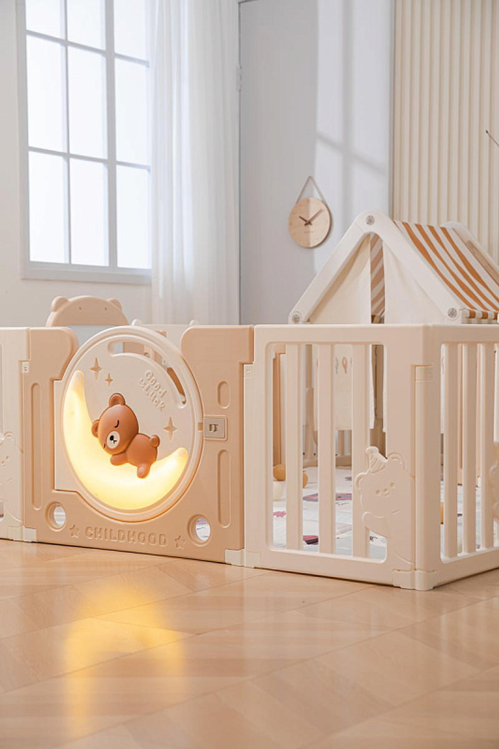 Манеж UNIX Kids DeLuxe House&Storage Camel 180 x 200 см с игровыми аксессуарами