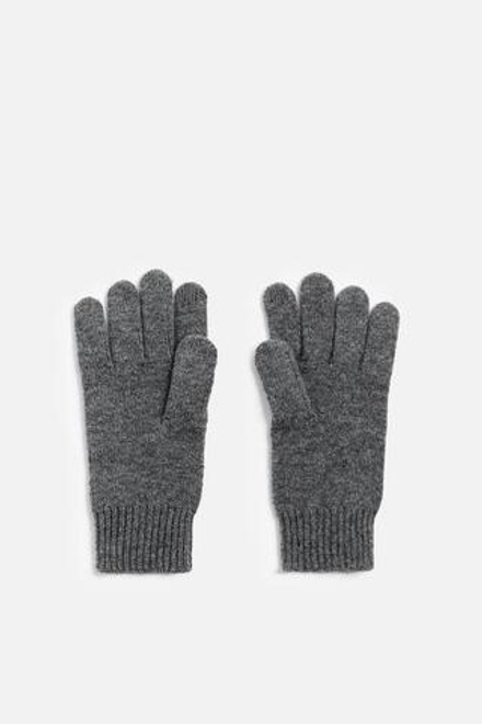 ZARA ПЕРЧАТКИ ИЗ ШЕРСТИ И КАШЕМИРА, СЕРЫЙ