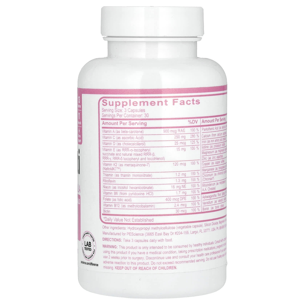 PEScience, TruMulti, формула для женщин, 90 капсул