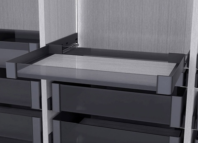 Полка внутренняя выдвижная 450 мм, Конеро, H 72, без дна, передней и задней стенок, 1 шт, цвет ЧЕРНЫ