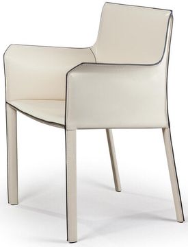 Стул с подлокотниками Barrie, кожа бежевый