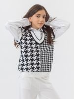 Жилет черно-белый для девочки арт. АТ951