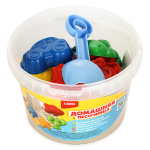 Домашняя песочница "Морской песок 1,5кг + формочки + совочек" (Lori)