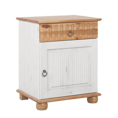 Прикроватная тумба напольная Хельсинки 11 (белый воск/антик), 48x60x40 см