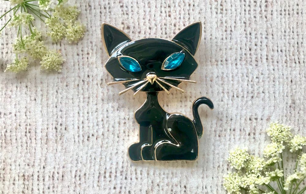 Брошь &quot;Кошка с камнями&quot;, р. 5,2х4 см