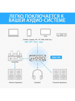 Fosi Audio K5 Игровой усилитель для активных колонок и наушников с микрофоном