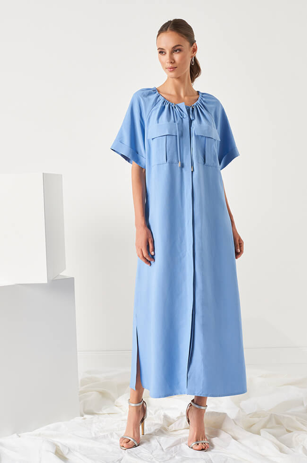 51487 Платье женское (голубой)