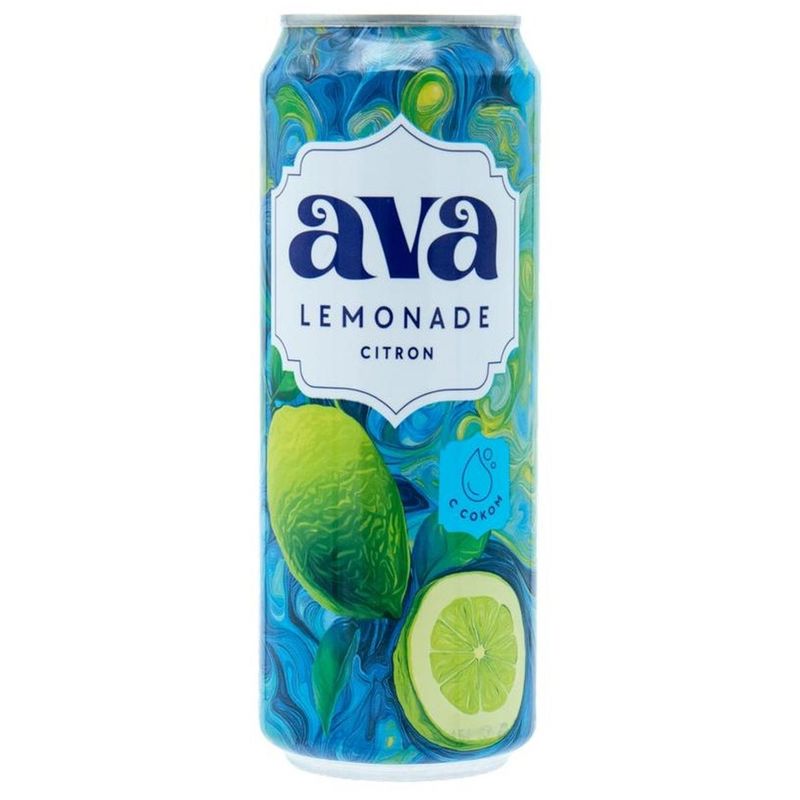 Лимонад газированный AVA Lemonade Лайм  0,45 л/ж/б 12 ж/б/упак