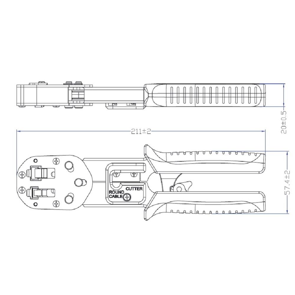 Инструмент обжимной (кримпер) для сквозных разъемов RJ45 серии PLEZ Hyperline HL-3H00010