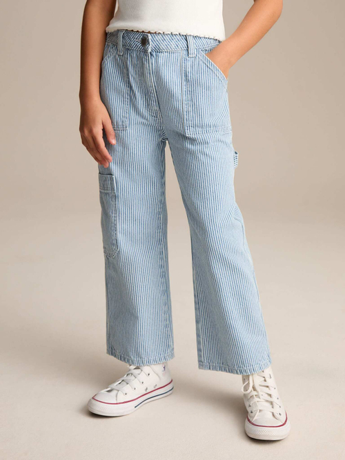 Джинсы карго для девочки Next E29-134, Голубой, Белый