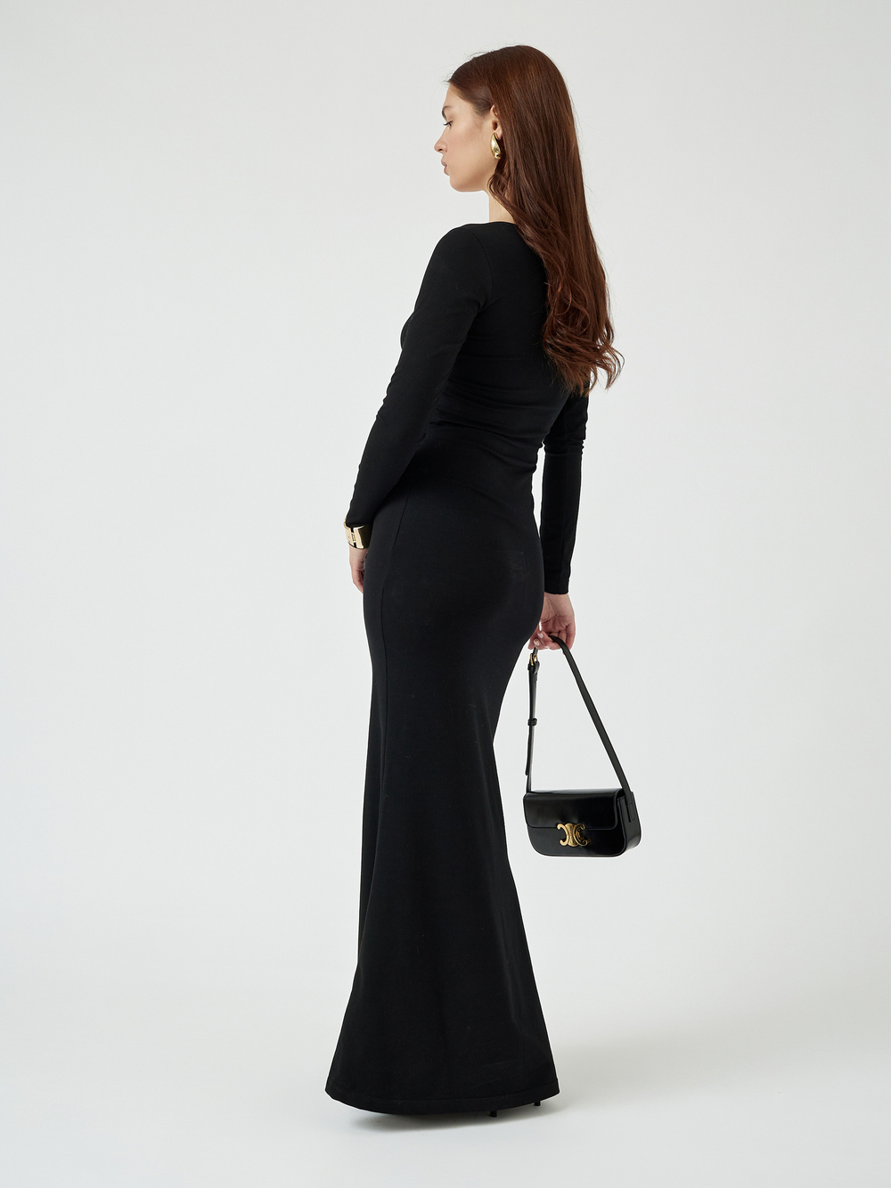 Платье макси из трикотажа