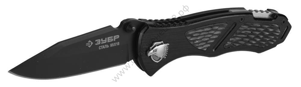 ЗУБР Метеор 200 мм, лезвие 82 мм, механизм ускоренного открытия, металлическая рукоятка, складной нож (47718)