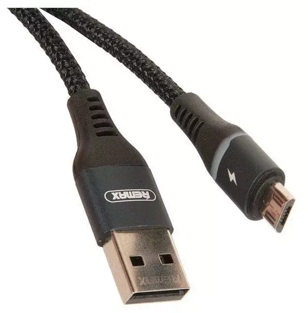 Кабель 1m USB/Micro 2.4A RC-152m Colorful Light Remax silver