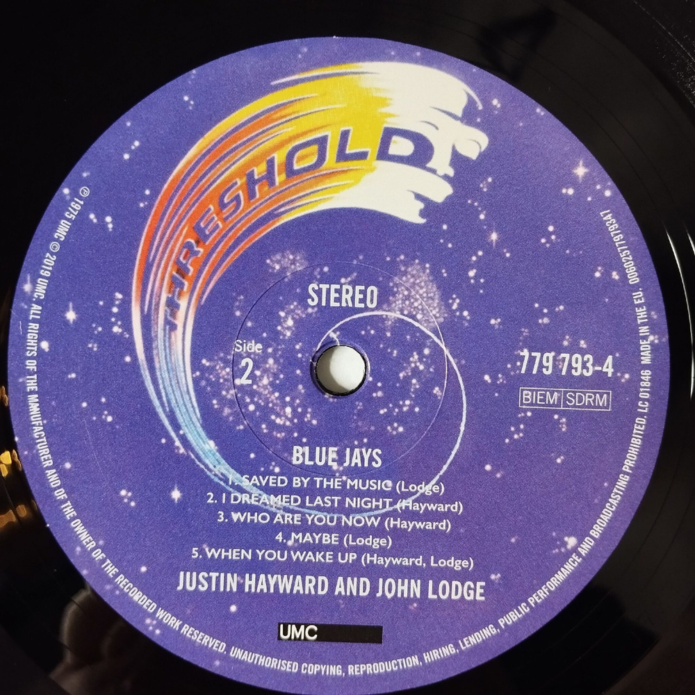 Винтажная виниловая пластинка LP Justin Hayward John Lodge Blue Jays (EU 2019)