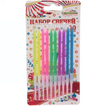 Свечи для торта «Радуга витая» 10 шт. 14 см