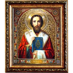 Тихон Амафунтский Святитель, епископ. Икона на холсте.