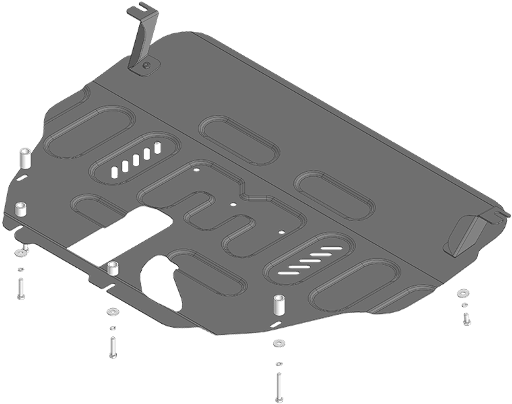 Защита картера двигателя, КПП. 2 мм, Сталь для KGM Tivoli 2023-н.в., Motodor.72803