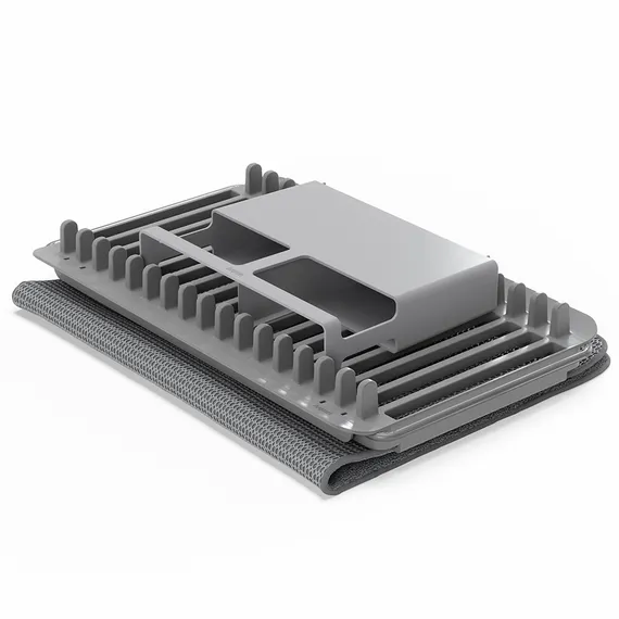 Коврик для сушки посуды с полкой для раковины Udry темно-серый